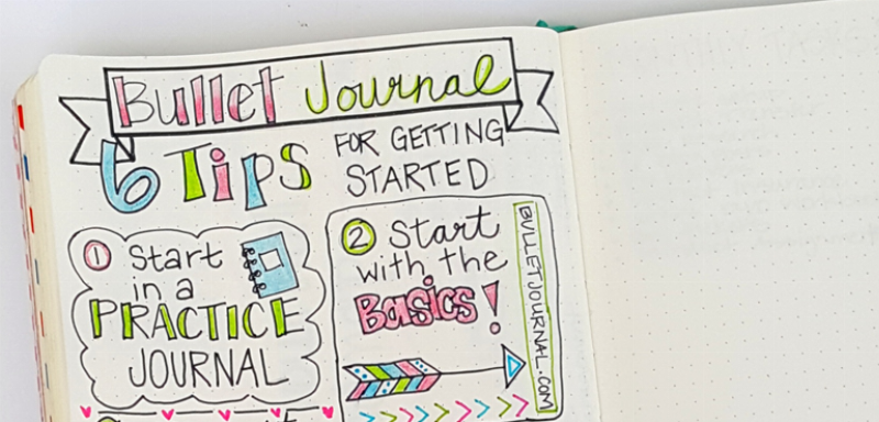 Trang trí sổ tay hoặc bullet journal bằng kỹ thuật chữ nét thanh nét đậm sáng tạo