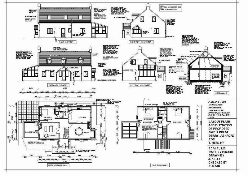 Bản phác thảo hình chữ nhật thể hiện hình chiếu bằng của khối gỗ, đặt bên dưới hình chiếu đứng theo quy tắc, minh họa cách vẽ trong bài 4 bản vẽ kỹ thuật đơn giản