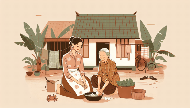 Bố mẹ dạy con về tiết kiệm bằng cách liên hệ với bà cụ bán hàng nước chè