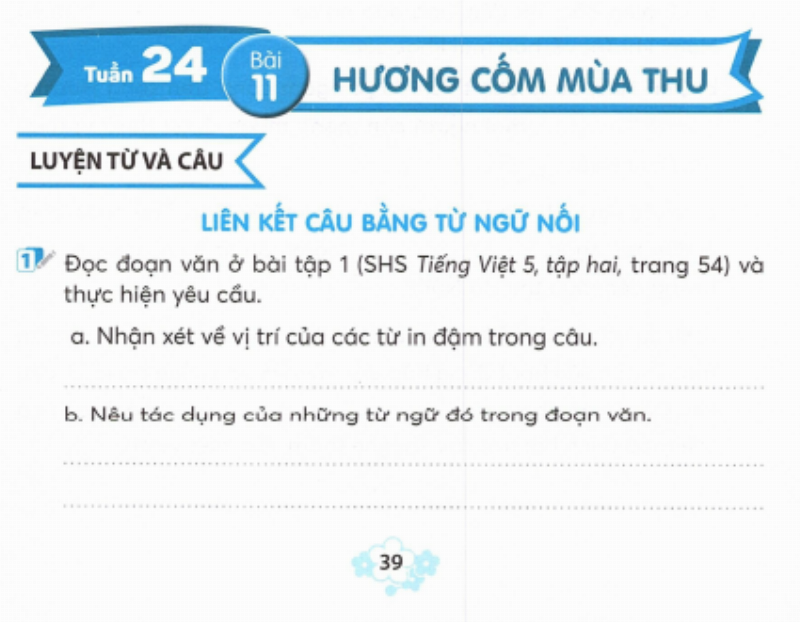 Cha mẹ hướng dẫn con viết, tập trung vào liên kết câu và liên kết đoạn văn trang 42