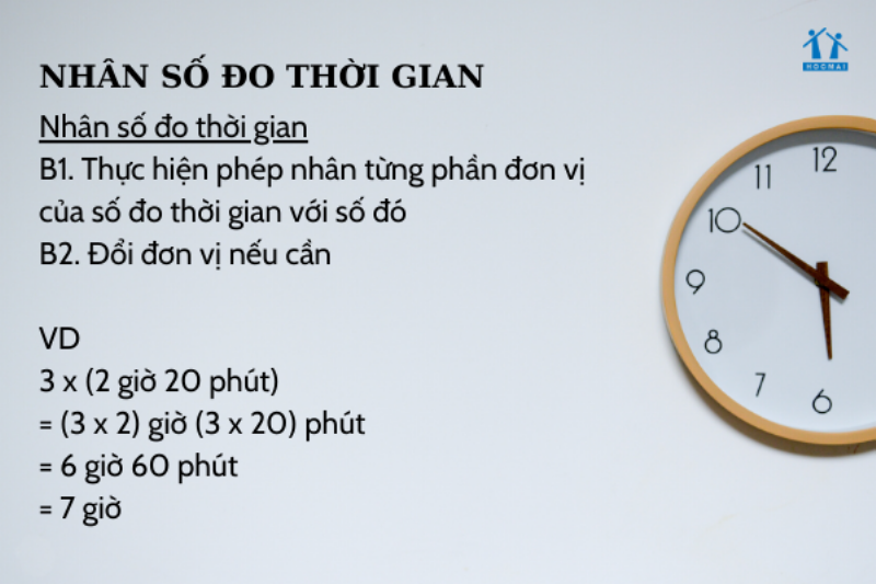 So sánh các phép toán cộng, trừ, nhân, chia với số đo thời gian