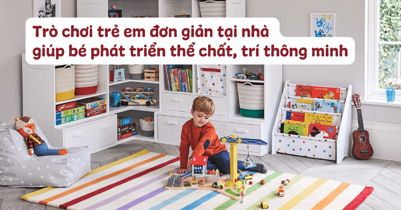Hinh anh hai dua tre dang vui ve cung nhau choi tro choi do choi trong phong khach