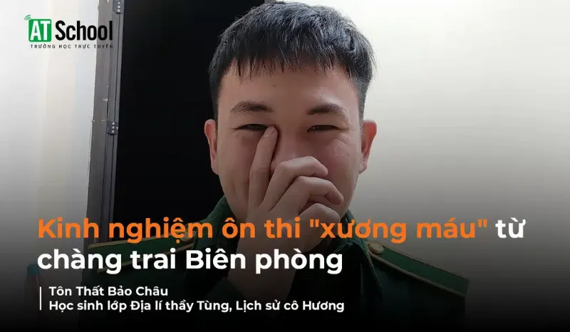Học sinh mỉm cười tự tin khi hoàn thành bài trắc nghiệm địa lí 12