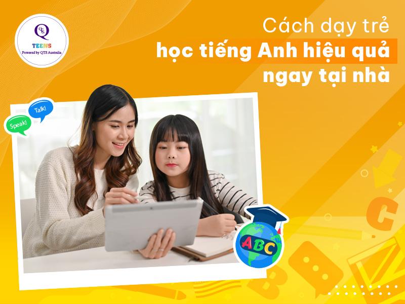 Hình ảnh phụ huynh và con cùng làm bài tập ngữ pháp tiếng Việt tại nhà một cách tương tác và tích cực